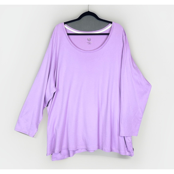 Isaac Mizrahi Live! Essentials Pima Cotton Knit Tops Size 5X Black Pink Purple - Picture 5 of 9